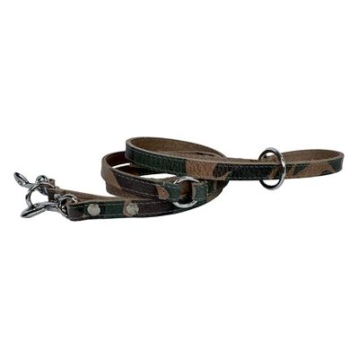 Sazzz Hondenriem Fearless Vintage Verstelbaar Leer Camouflage