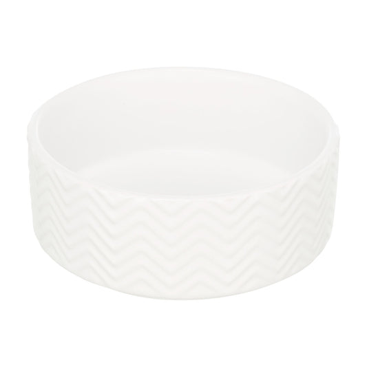 Trixie Voerbak / Drinkbak Wave Keramiek Wit