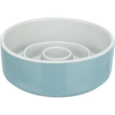 Trixie Voerbak Slowfeeding Keramiek Grijs / Blauw