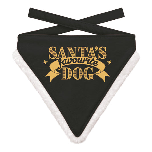 Plenty Gifts Kerst Bandana Santa's Favourite Dog Zwart