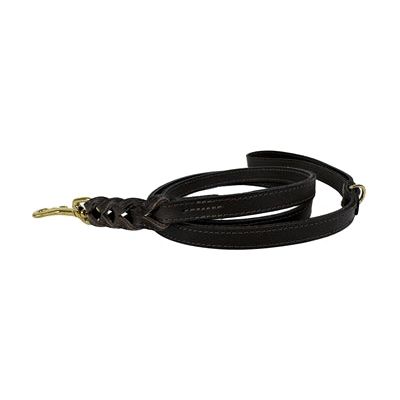 Sazzz Hondenriem Passion Braided Classic Leer Donker Bruin