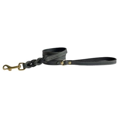Sazzz Hondenriem Passion Braided Classic Leer Zwart